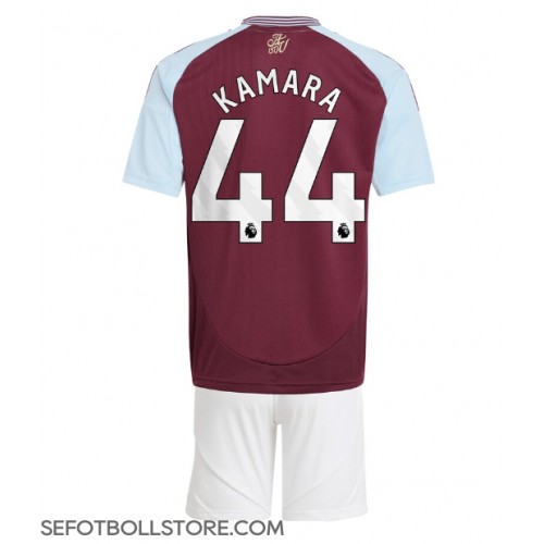 Aston Villa Boubacar Kamara #44 Replika babykläder Hemmaställ Barn 2024-25 Kortärmad (+ korta byxor)